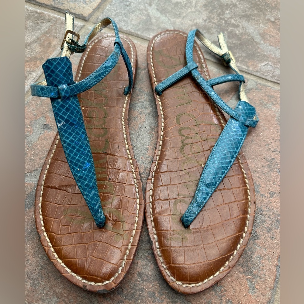 Sam Edelman Turquoise Snake Gigi Sandals